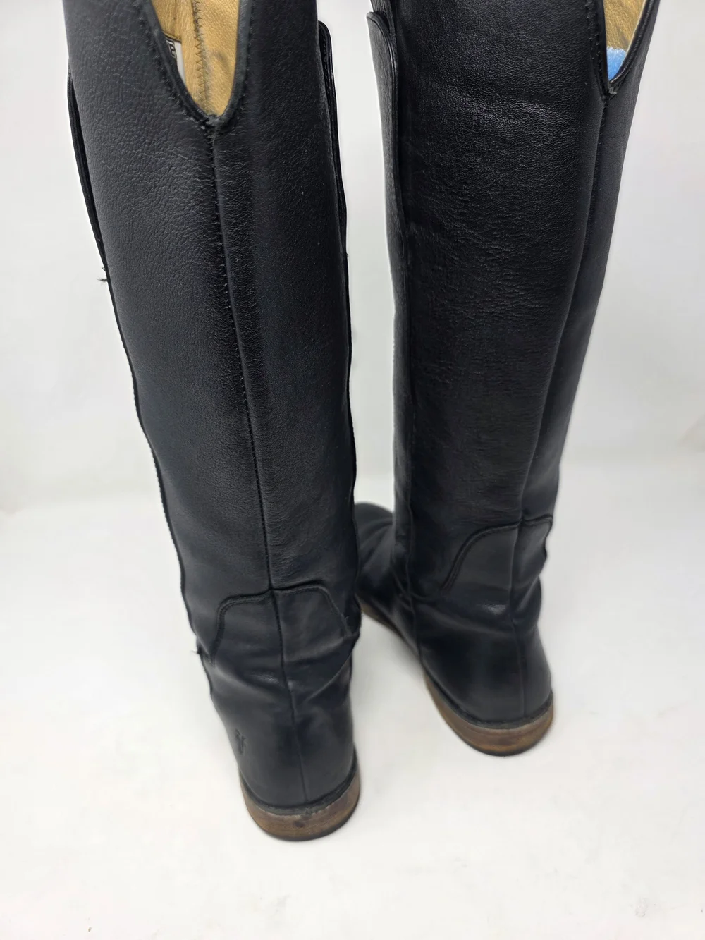 Frye Paige Tall Riding Boots Womens 7.5 Black Leather Pull On Knee High